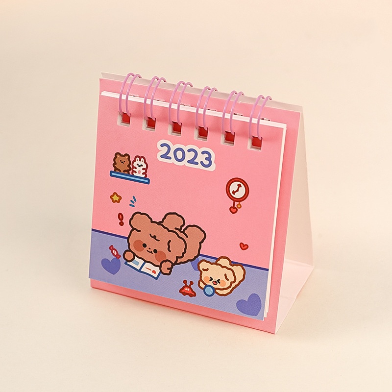 [ Wholesale Prices ] Rabbit Bear Pattern Desk Calendars Mini Writable ...