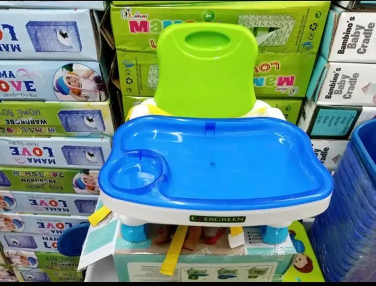 baby dining chair - Booster Seat High Chair With Removable Foldable Toy Tray 3 Point Safety Harness