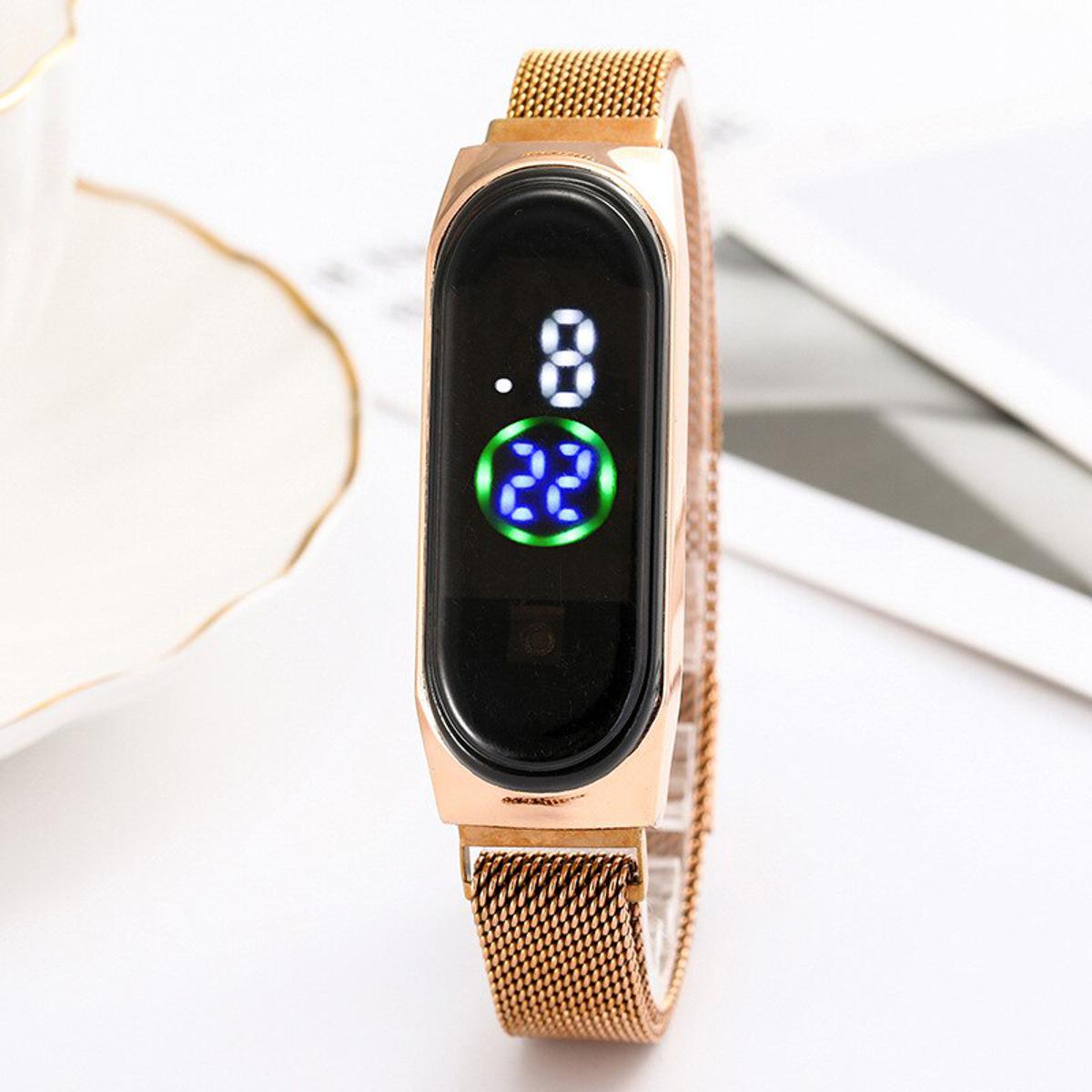 Men's m4 Magnet LED Digital Watch Rectangular Watches Backlight Waterproof Clock Rubber Watch