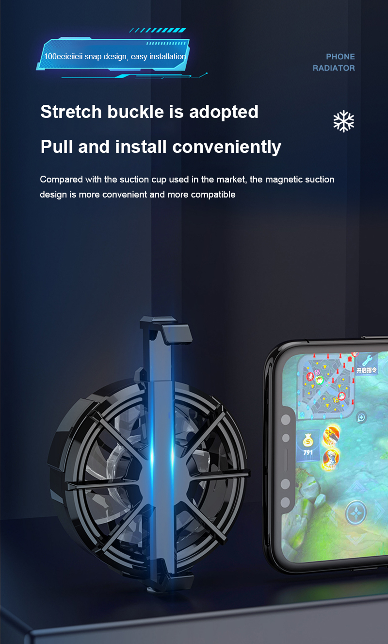 AL01 RGB Phone Cooler Universal Mini Mobile Cooling Fan For Mobile - Portable Adjustable Gamepad Holder Heat Sink Radiator Gaming Fan | Mobile Cooling Phone Radiator Game Cooler System Cooling Fan For PUBG FREEFIRE