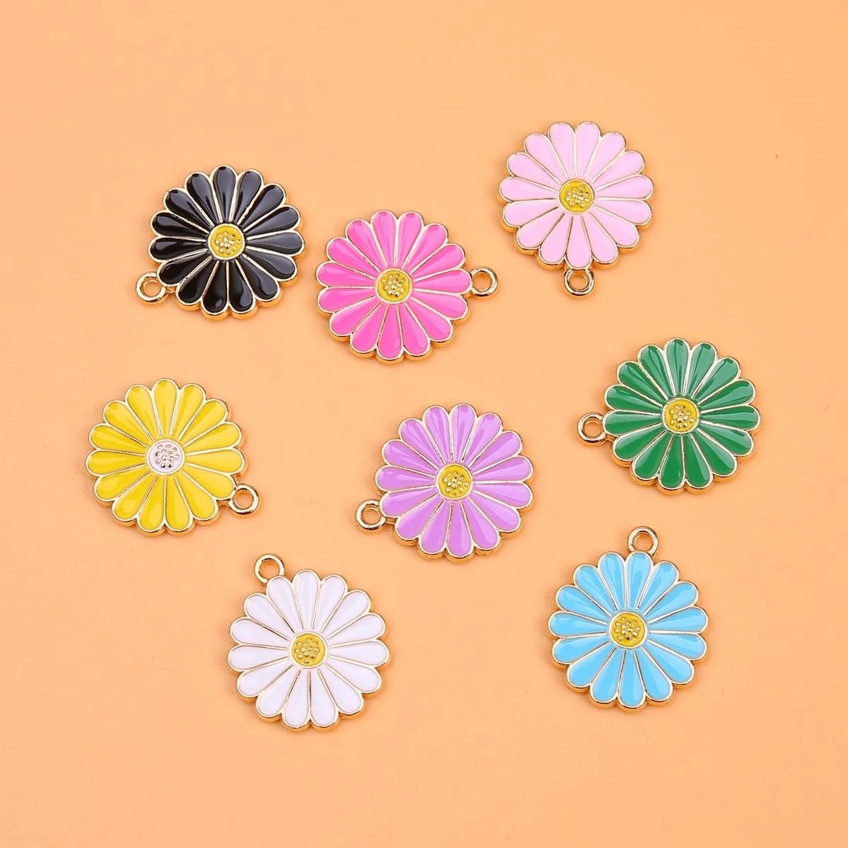 5/10  pieces big flower charms cute flower charm, , enamel flower charm, colorful flower charm, non fade charms, diy jewelry materials, handmade jewelry supplies, colorful necklace charm, bracelet charms, jewelry making materials, charms for jewelry