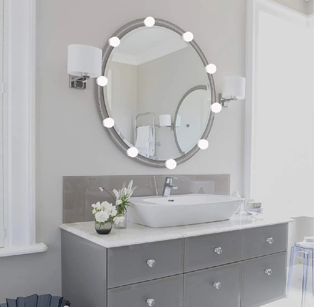 LED Vanity Mirror Light Hollywood Style – 10 Dimmable Bulbs, USB Powered Makeup Mirror Light Kit for Dressing Table & Bathroom