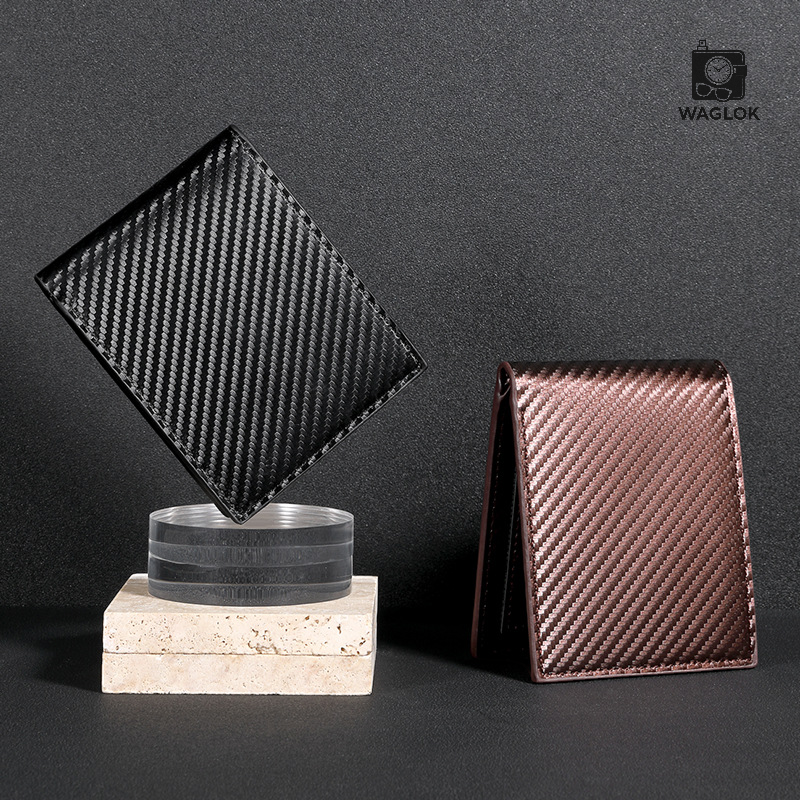 Carbon Fiber Texture Wallet for Men With Box – Slim & Stylish Bifold Wallet