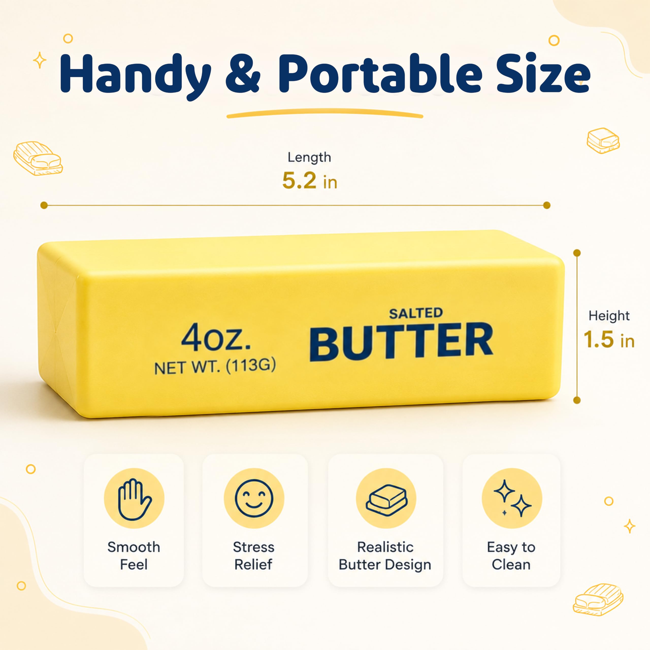 Butter Squishy Stick Fidget Toy Slow Rising Pu Foam Butter Squeeze Soft Sensory Stress and Anxiety Relief Toy