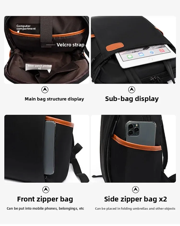 High-Quality Waterproof Mommy Diaper Bag with Multi-Function Organizer and Insulated Pockets - Black