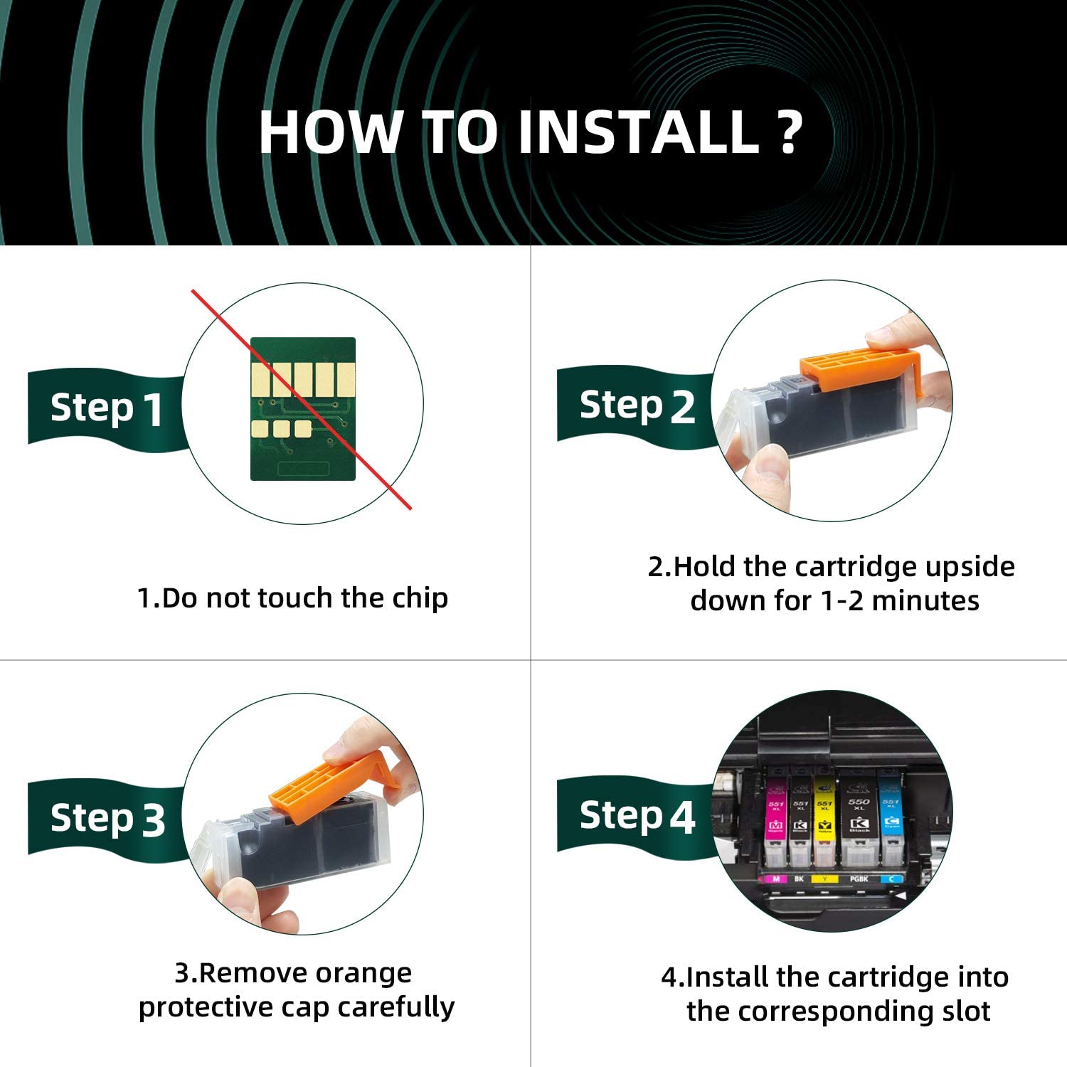 Supply Guy 5 Ink Cartridges Compatible With Canon PGI-2500XL Cyan For - View #3