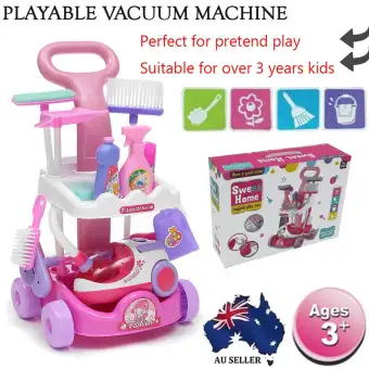 toy cleaning trolley set