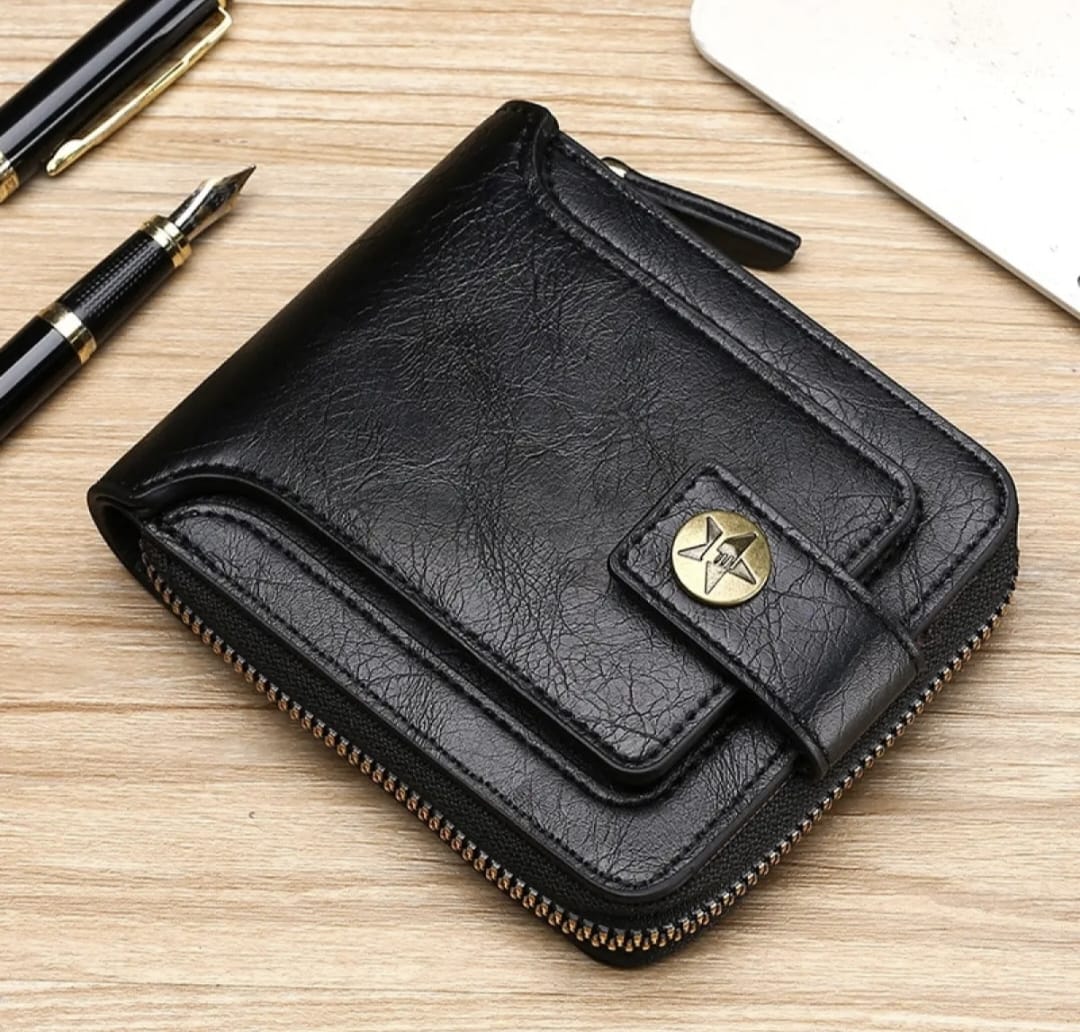 Wallet for Men | Balisi Style Men's Zipper Wallet | Trendy Wallet | Genuine Leather | Purse with Cardholder | Coin Pocket | Extra Protection