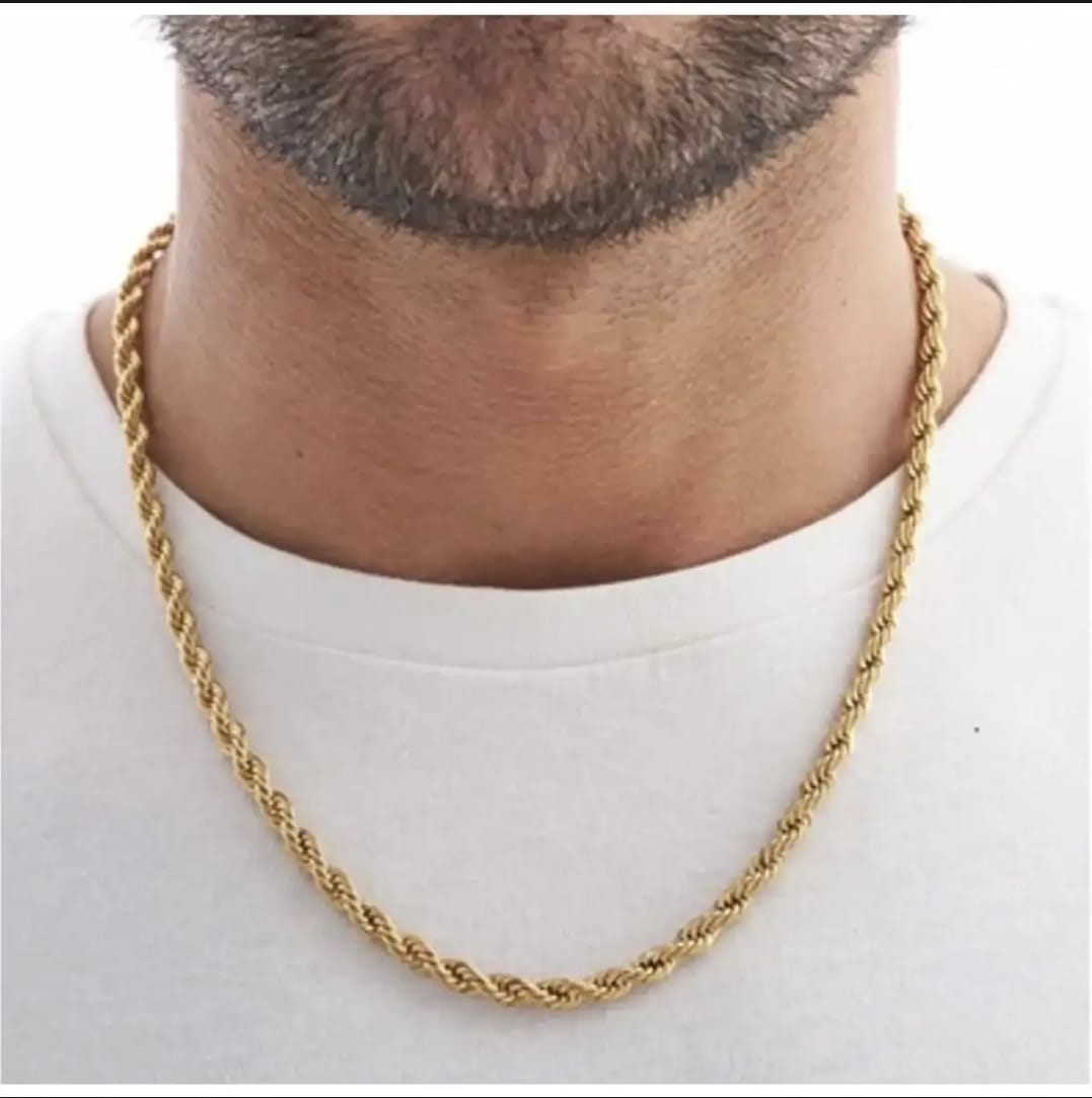 Rope Chain Silver Gold Neck Chain - High Quality  For Men Girls Boys