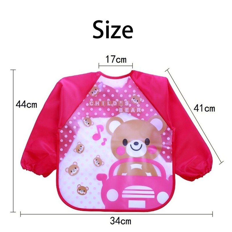 New Waterproof Feeding Baby Bibs Bandana Cute Full Sleeved plastic Bibs for Baby Girl Saliva Boy Burp Cloths Baby Self Feeding Cartoon Long Sleeves Printed Kids Eating feeding Apron