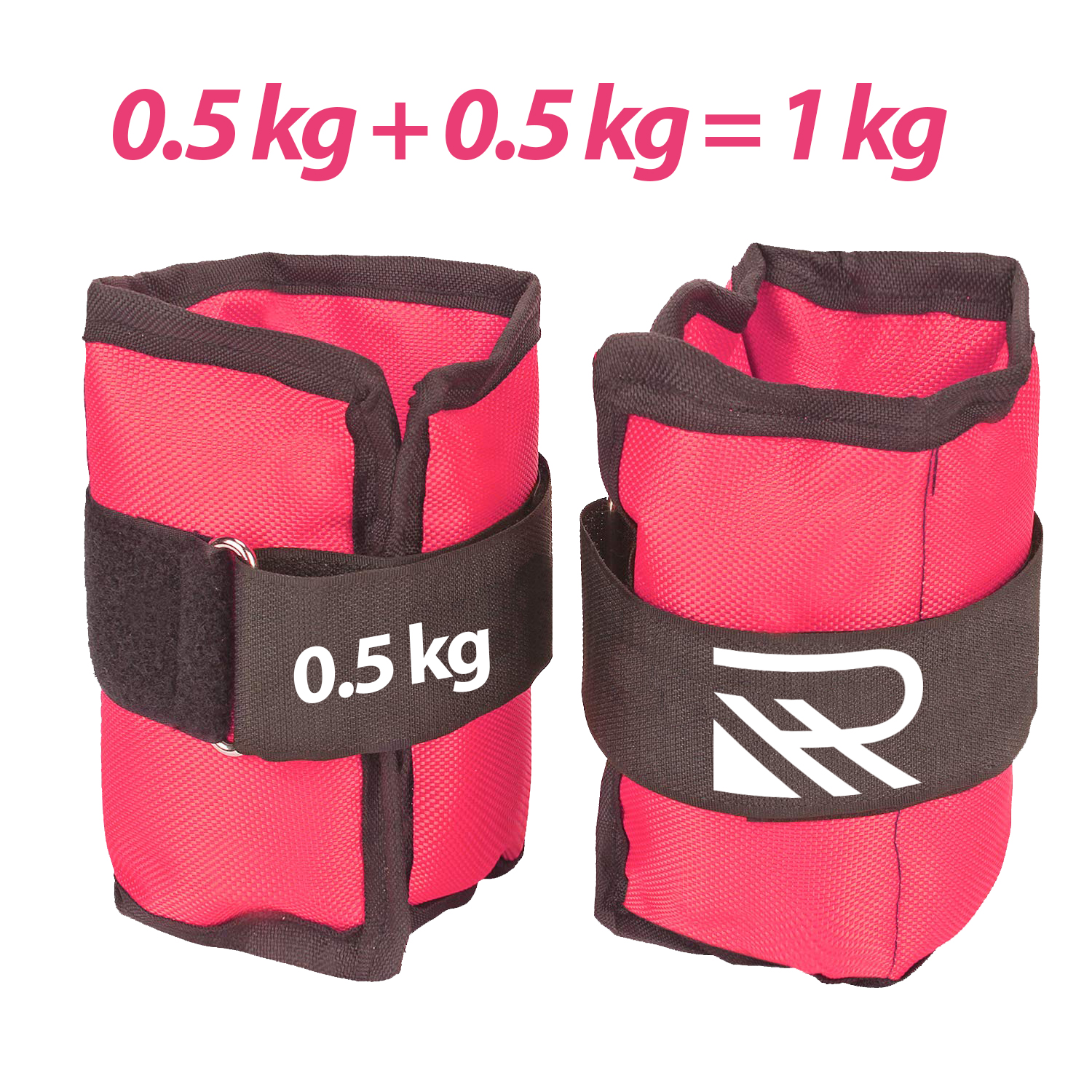 0.5 KG x 0.5 KG = 1 KG PAIR, PINK COLOUR, WRIST / ANKLE WEIGHTS PAIR, Weight Bearing Ankle wrist Strap Leg Strength Resistance Bands for Speed Training Running Exercise Workout Fitness Band