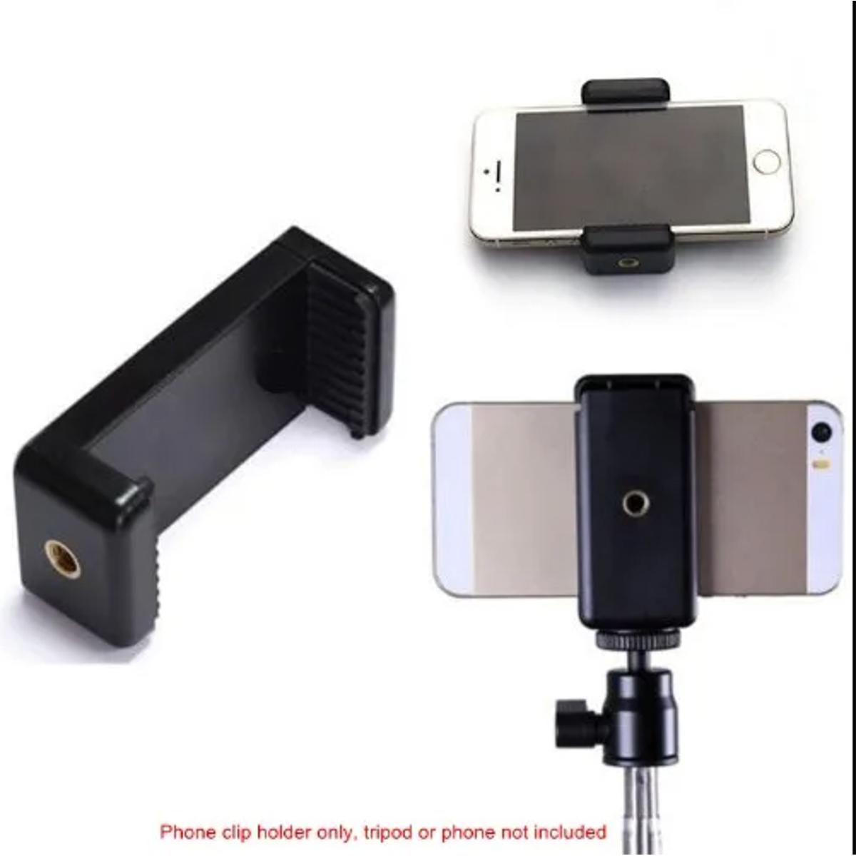 1/4 Universal Screw Hole Mobile Phone Clip Bracket Holder for Smartphone Tripod Monopod Mount Stand, ring light stand tripod