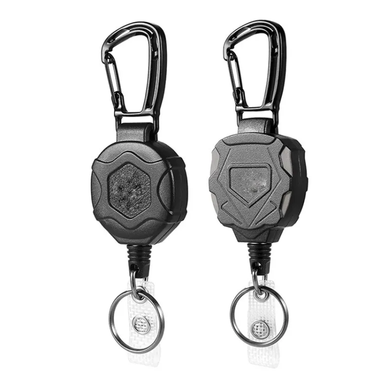 2 Pack Retractable Keychain Heavy Duty Carabiner Badge Holder