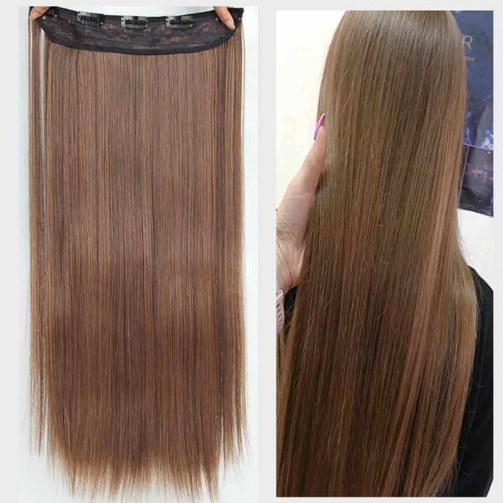 Golden Brown Straight Hair Extension 5 Clip
