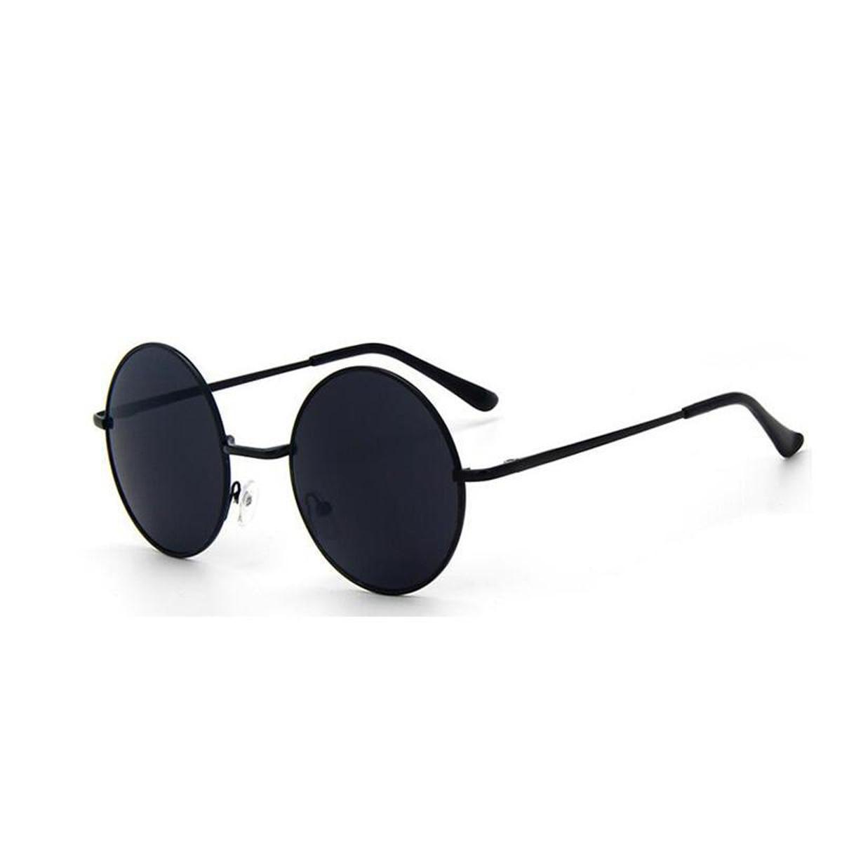 Round Sunglasses Black Frame Black Lens For Man & Woman