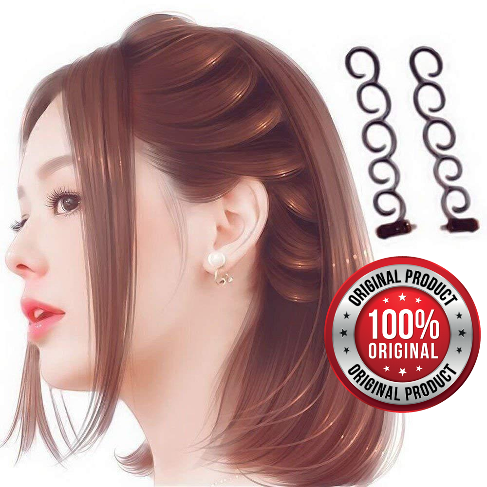 👉 Easy Hair Styling Tool Kit Now Easily Style Your Hair At Home 2 Pc/Set Braider Twist Styling Clip Stick Bun Branded Waterfall Twist Roller Curler French Braid Twist Back Hair Styling Tool Clips Wig Extension Straighter & Weave Braid Hair Ties Holder