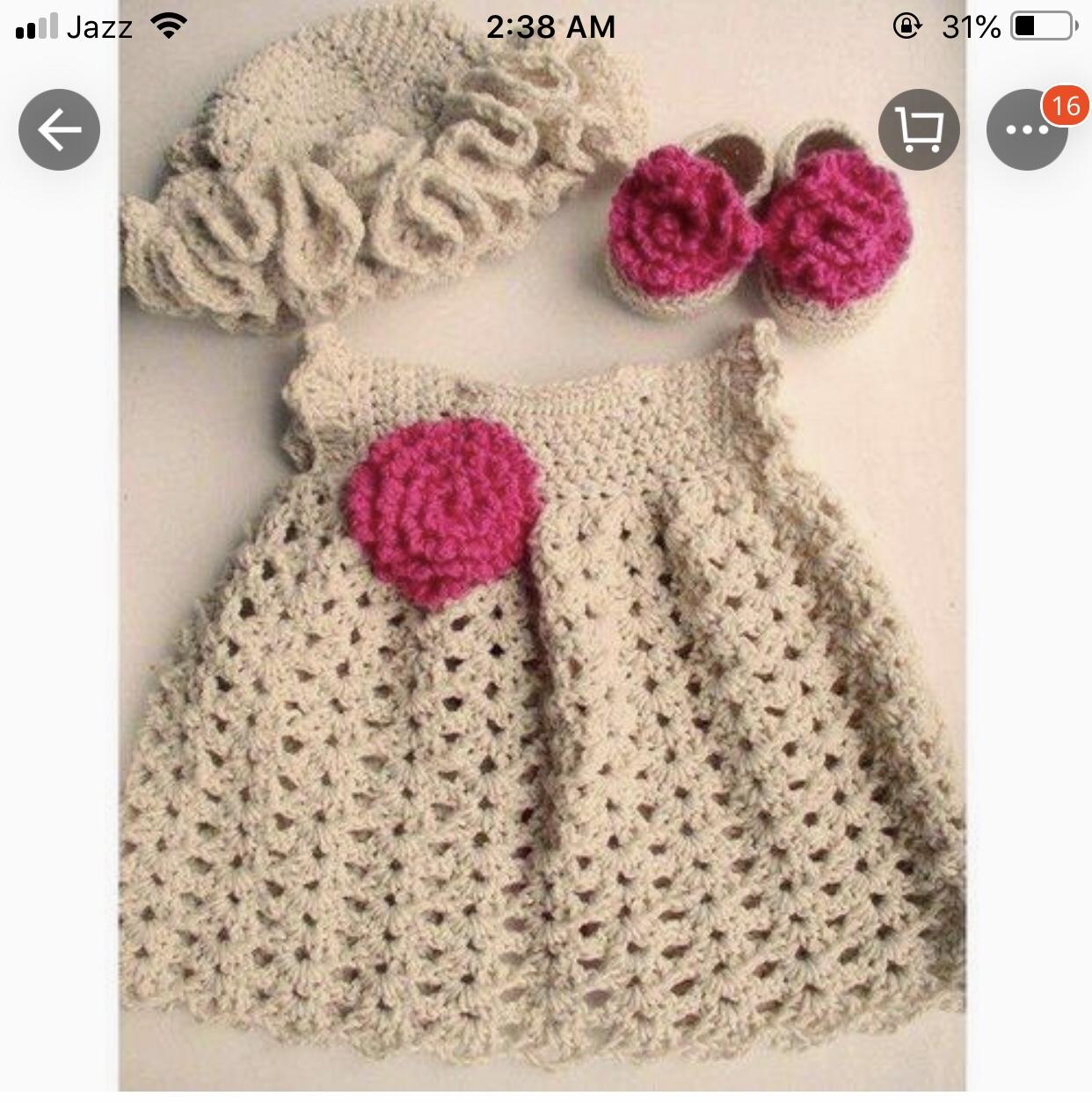 Woolen Baby Frock, Crochet Frock Full 