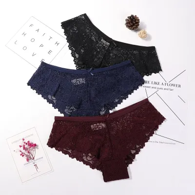 Cheap Panties for Woman Underwear Sexy Lace Breathable Soft Lingerie Female Briefs  Panty Sexy Transparent Women's Underpants