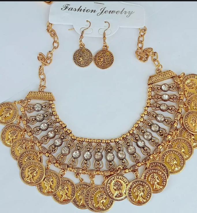antique turkish coin necklace set 