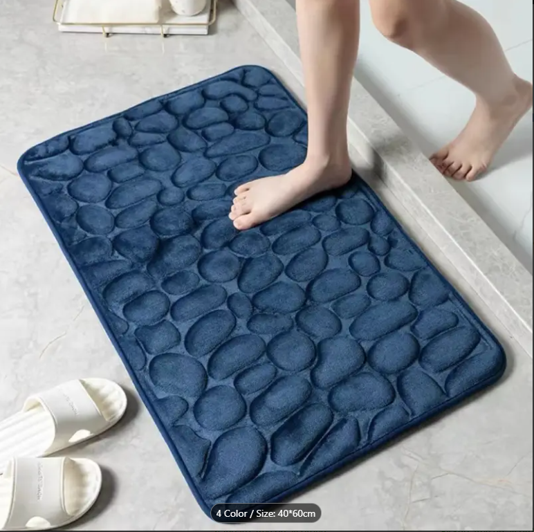 3D Non-Slip Absorbent Mats & Rugs with PVC- Waterproof Bathroom, Washroom, Kitchen, and Door Mats, Quick-Dry Rubber Doormats for Home