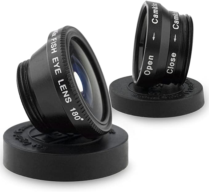 3 in 1 Universal Mobile Camera Lens Kit - Macro, Wide Angle, Fisheye, CPL & Telephoto Lens for All Smartphones - Professional Photography Clip-On Kit