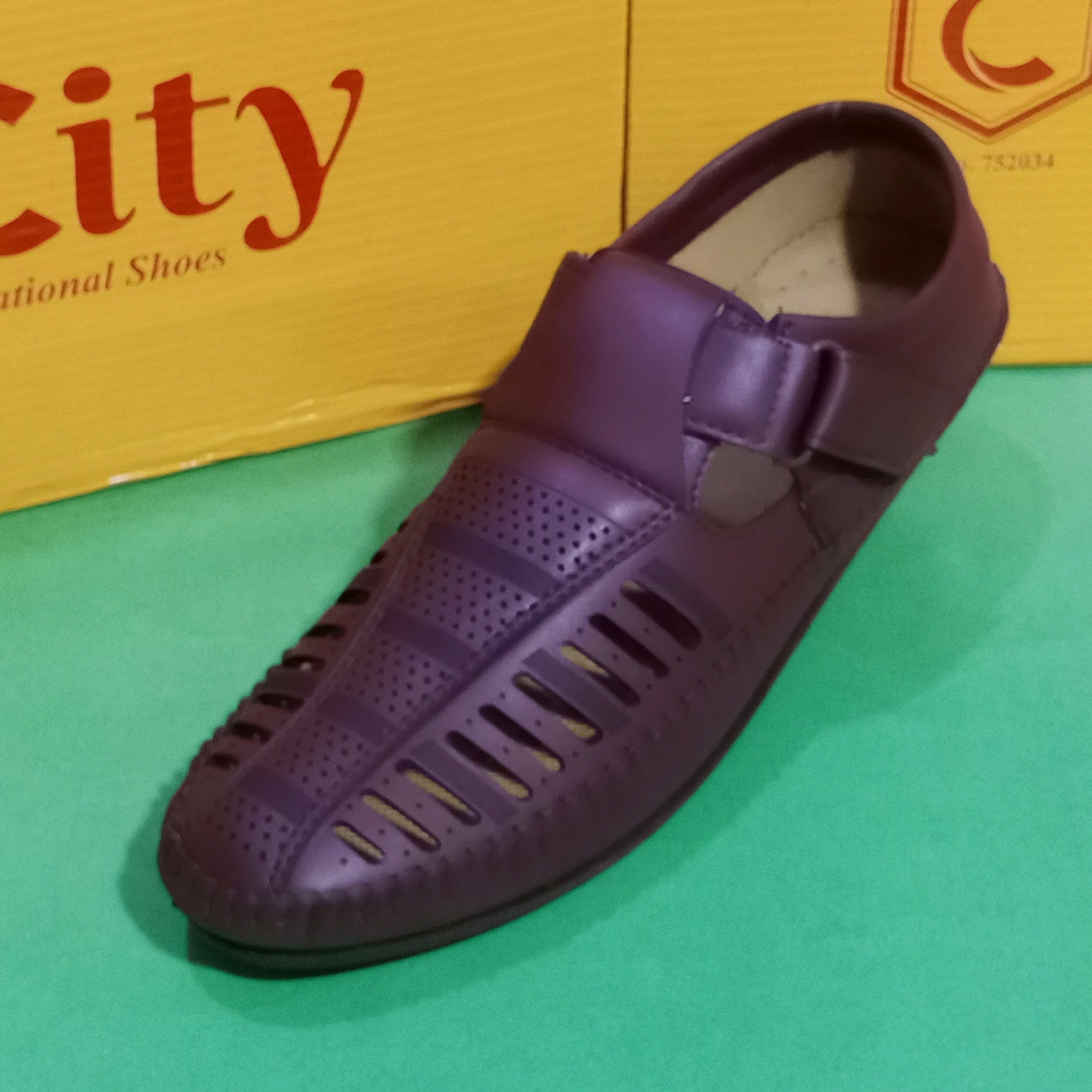 synthetic leather driving sandals for men black