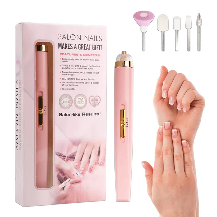 Rechargeable Flawless Salon Nail Pro Electric Nail Drill Bits File Tool Set Machine Grinding Acrylic Art Manicure Pen Shape for Manicure Pedicure Cuticle Clean Gel Remover Nail Art Milling Cutters Manicure Tools Pedicure Kit
