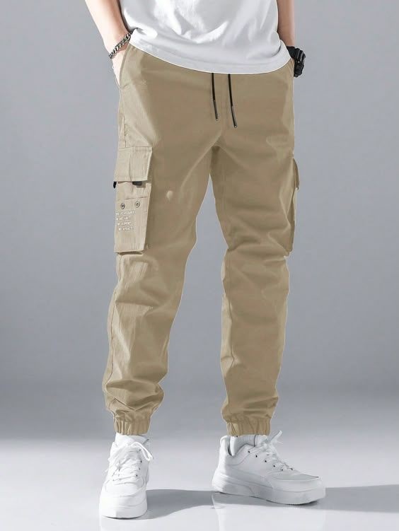 No Brand Men's Cargo Trousers with 6 Pockets - Image 5