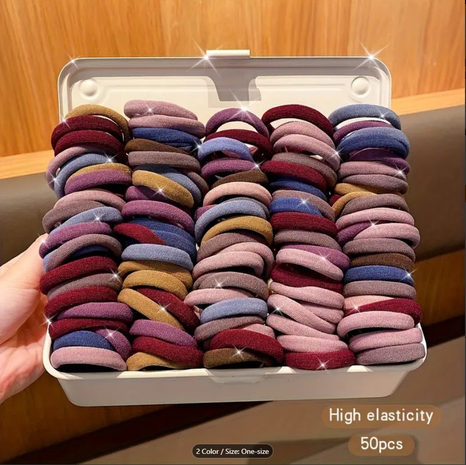 24 PCS Black High-Elasticity Seamless Hair Ties for Women | Non-Slip, Damage-Free, Durable Ponytail Holders | Minimalist Luxury Hair Accessories for All Hair Types
