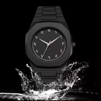 Aura Watch Original Arabic - Men’s Casual Wrist Watch - Luxury Golden Aura Watch - Aura Watch for Boys and Girls - Premium Black Marble Dial Wrist Watch - Water Proof Aura Watch for Men - Best Gift Item Aura Watch with Box Pack - New Stylish Aura Watches