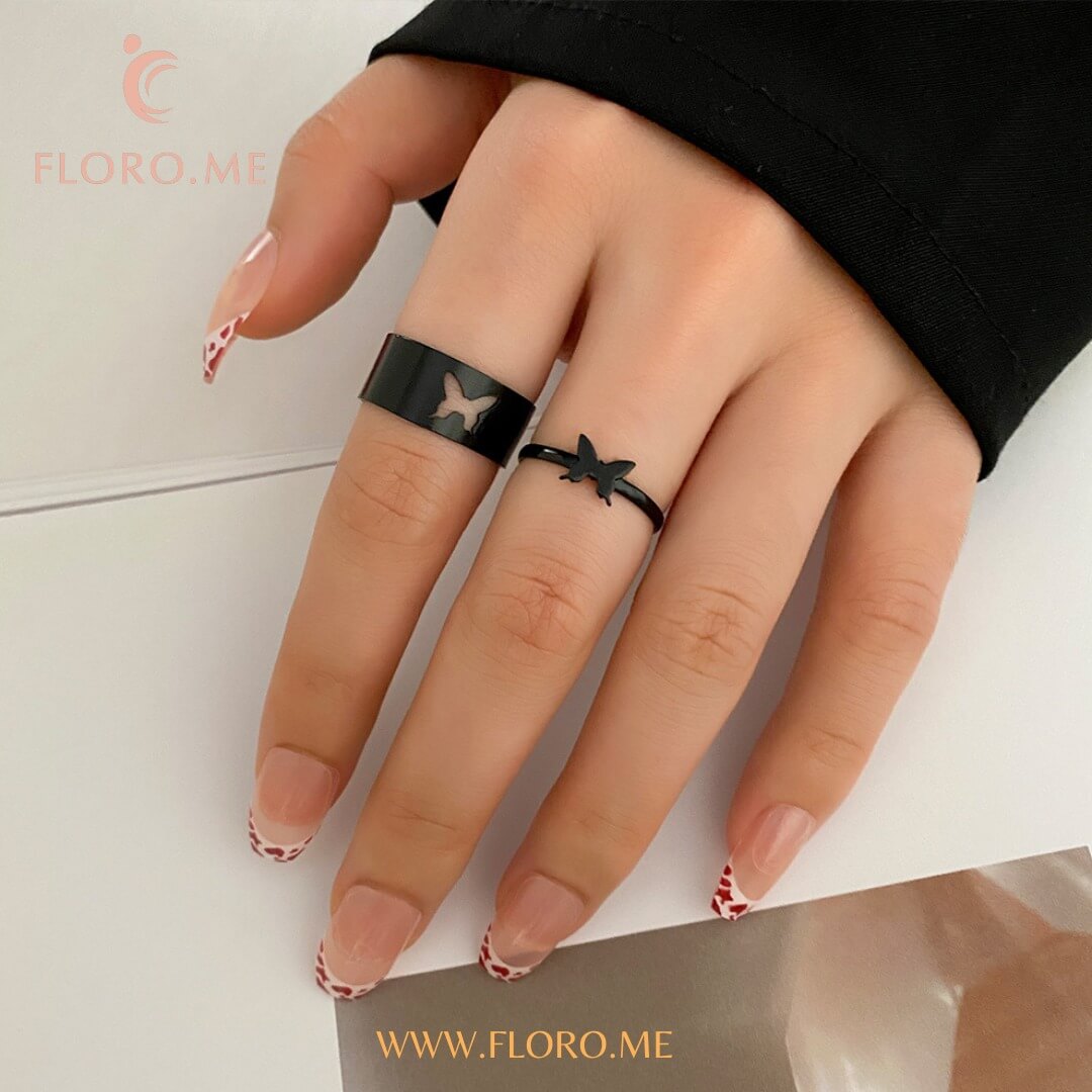 Trendy Butterfly Rings for women and girls Zinc Alloy Metallic Couple Engagement Rings