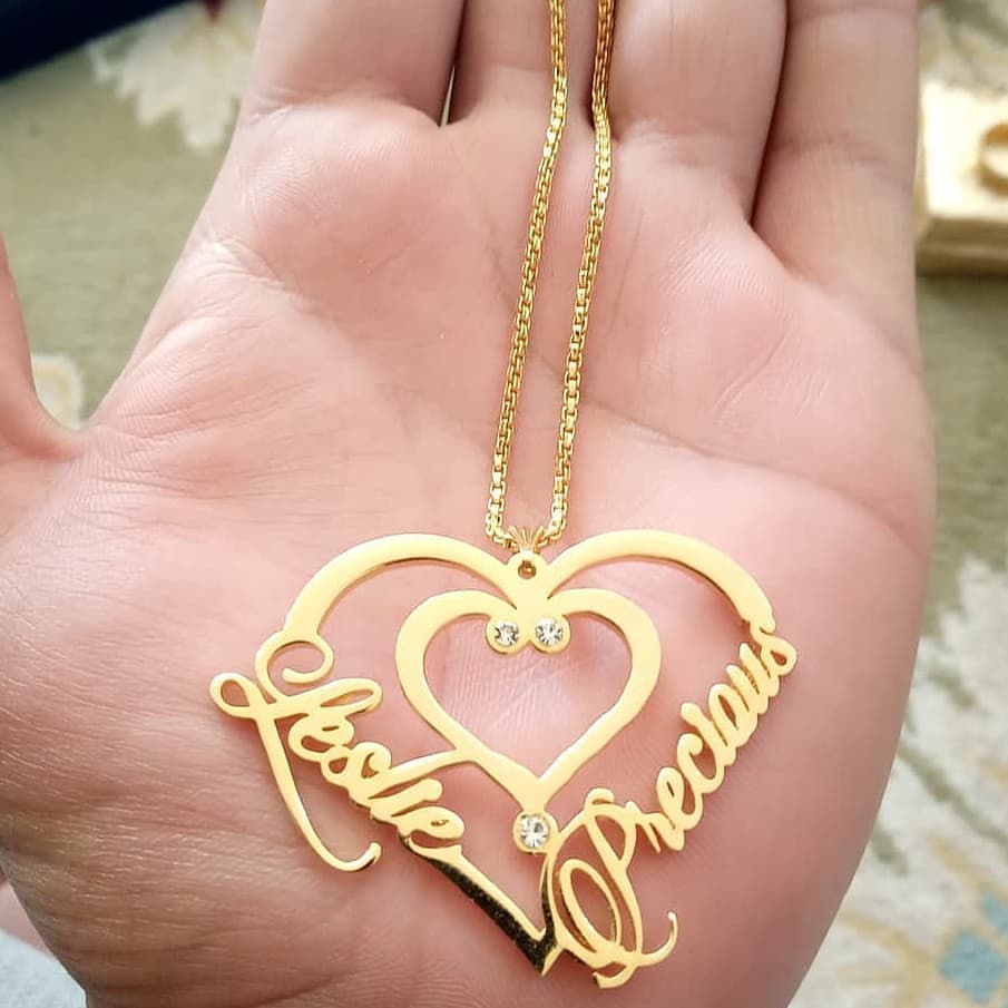 Name 18K Gold Plated Pendant Necklace 