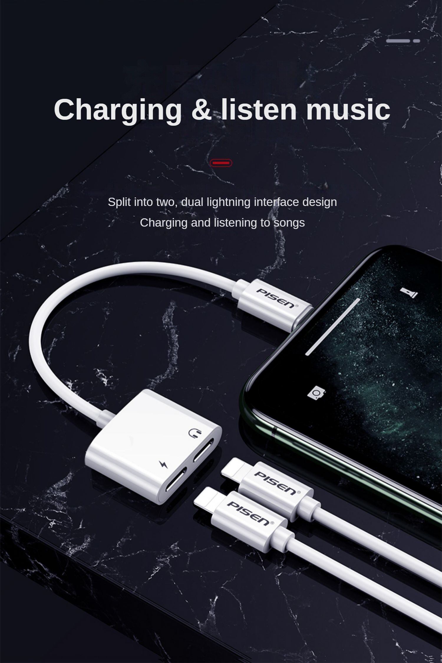 Lightning Adapter Charge Iphone While Listening To Music Lightning - Main Image
