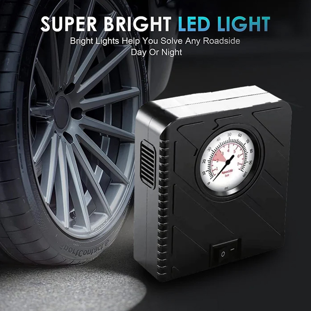 Car Battery Jump Starter, Air Compressor & 6,000mAh Power Bank X6
