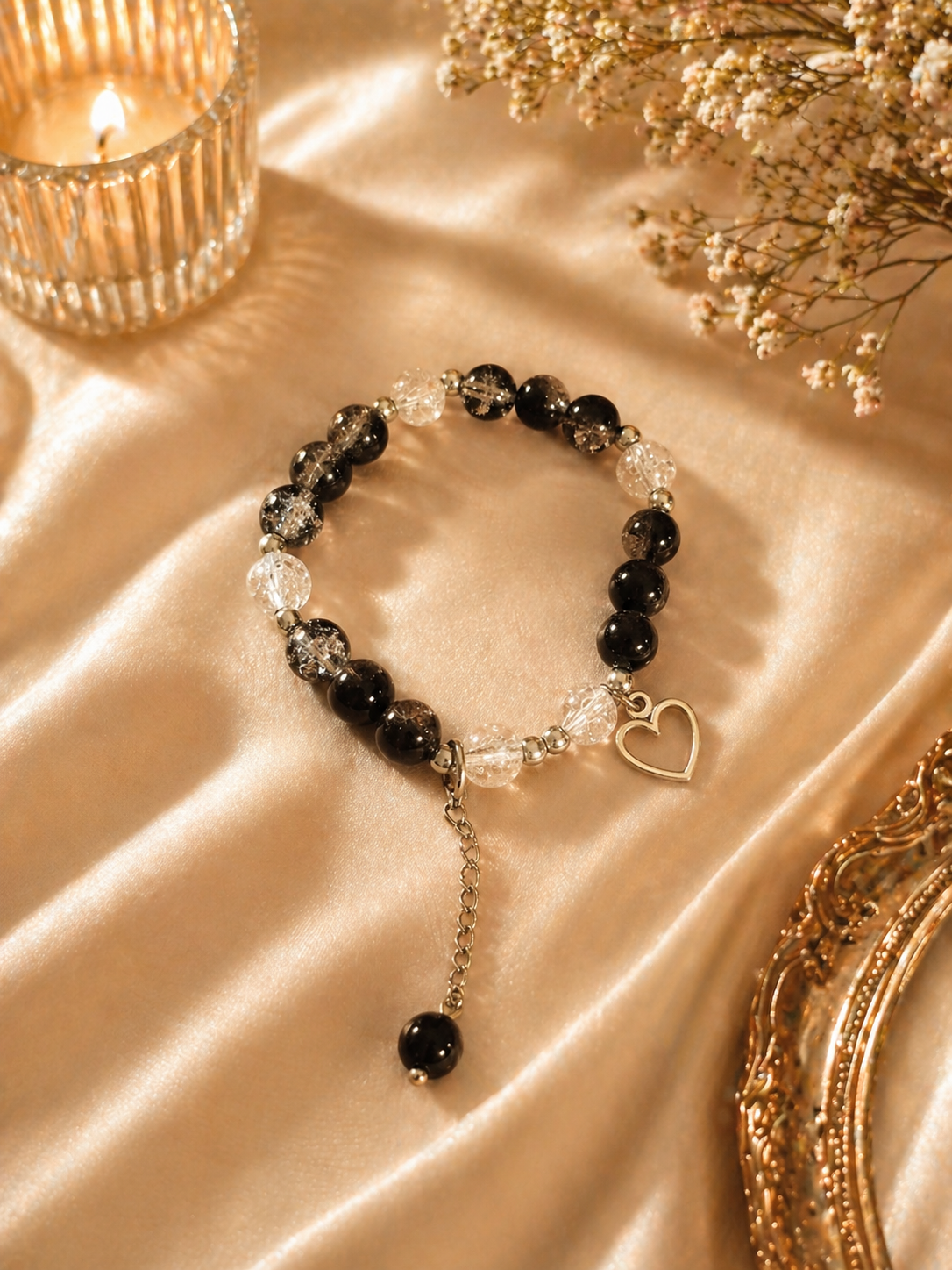 Crackle Beads Bracelet for Girls | Handmade Adjustable Stylish Fashion Jewelry