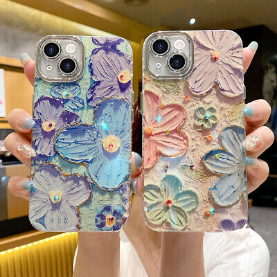 Floral 3d Phone Cases with Gem Camera lens for iPhone 11/11 Pro/11 Pro Max/12 Pro/12 Pro Max/13 Pro Max/14 Pro Max/15/15 Pro/15 Pro Max/16/16 plus/16 pro/16 pro max price in Pakistan