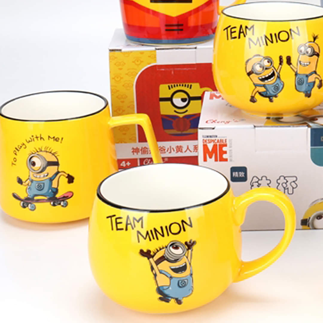 Ceramic Tea Cup Set – 1 Pc Of Cartoon Character Minion Oval Mug Set- Minions Coffee Cup Set