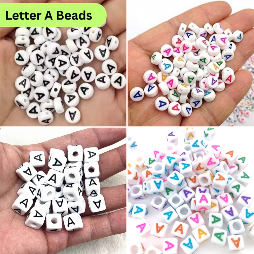 100 Pcs A Letter Alphabet Acrylic Beads Flat Heart Alphabet Beads Ideal For charms Bracelets Necklaces For Jewelry Making Acessories Letter A Only In Different Colors Beads By SAMS Collection Buy Letter A Beads Online