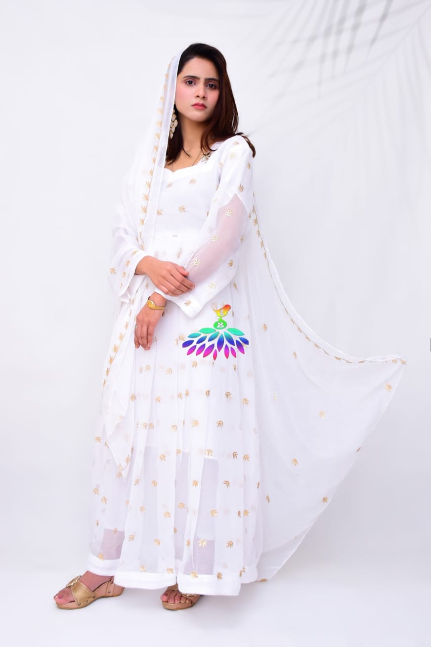 Stylish Fashionable Elegant Chiffon Maxi Dress for Women - Full Length Party Gown for Weddings, Mehndi, and Formal Events | Stylish Evening Wear for Ladies and Girls | Luxurious Design with Flowy Silhouette and Comfortable Fit