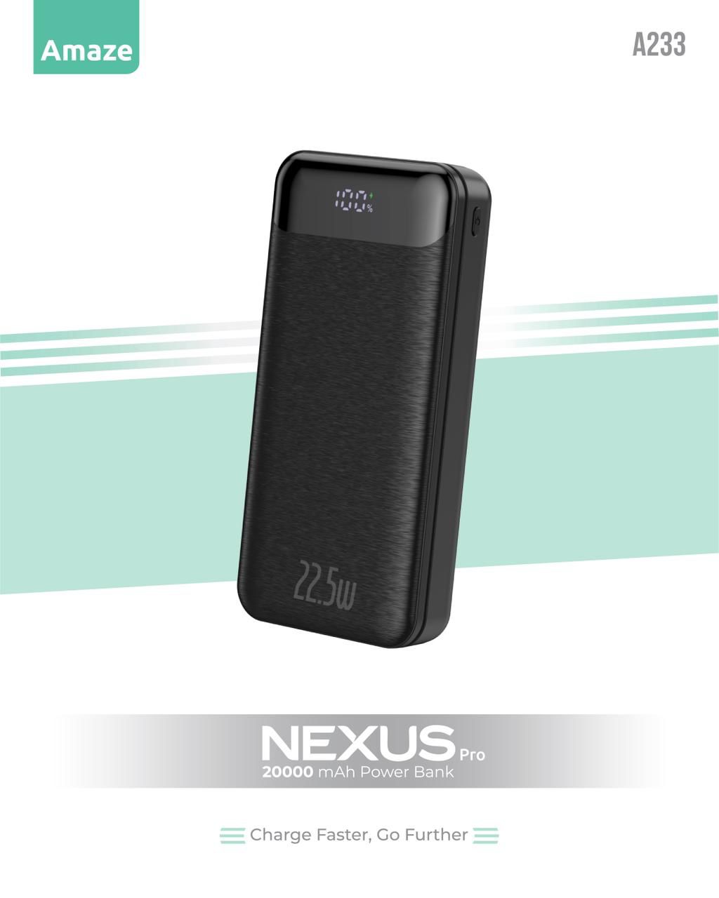 Buy Amaze A233 Nexus Pro 20000mAh 22.5W Power Bank Dual Input Micro USB &  USB-C at Best Price in Pakistan | PlayTech
