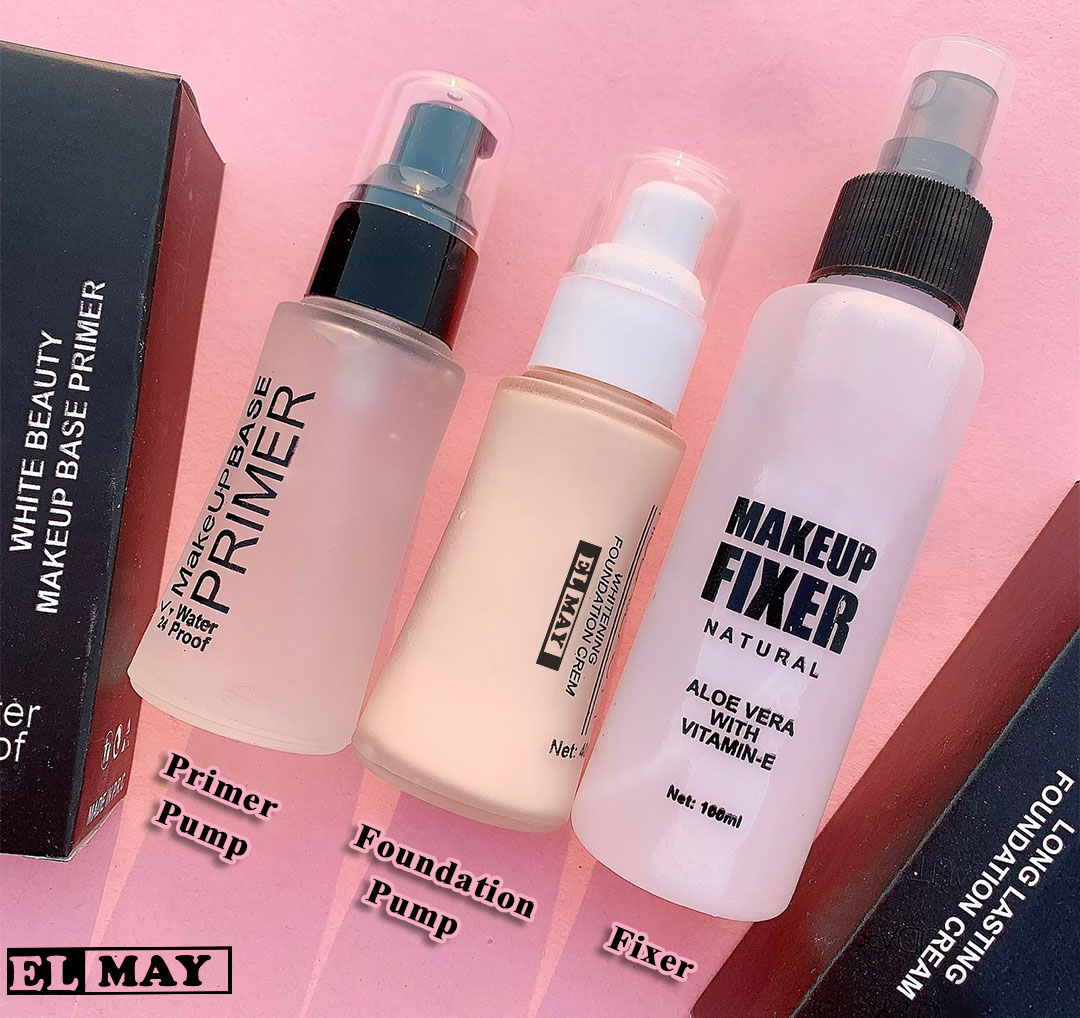ELMAY 3 In 1 - Foundation Pump + Primer Pump + Makeup Fixer