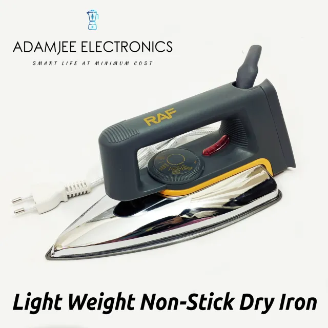 RAF Dry Iron Light Weight R.1108 with Non-Stick Soleplate – 1600w