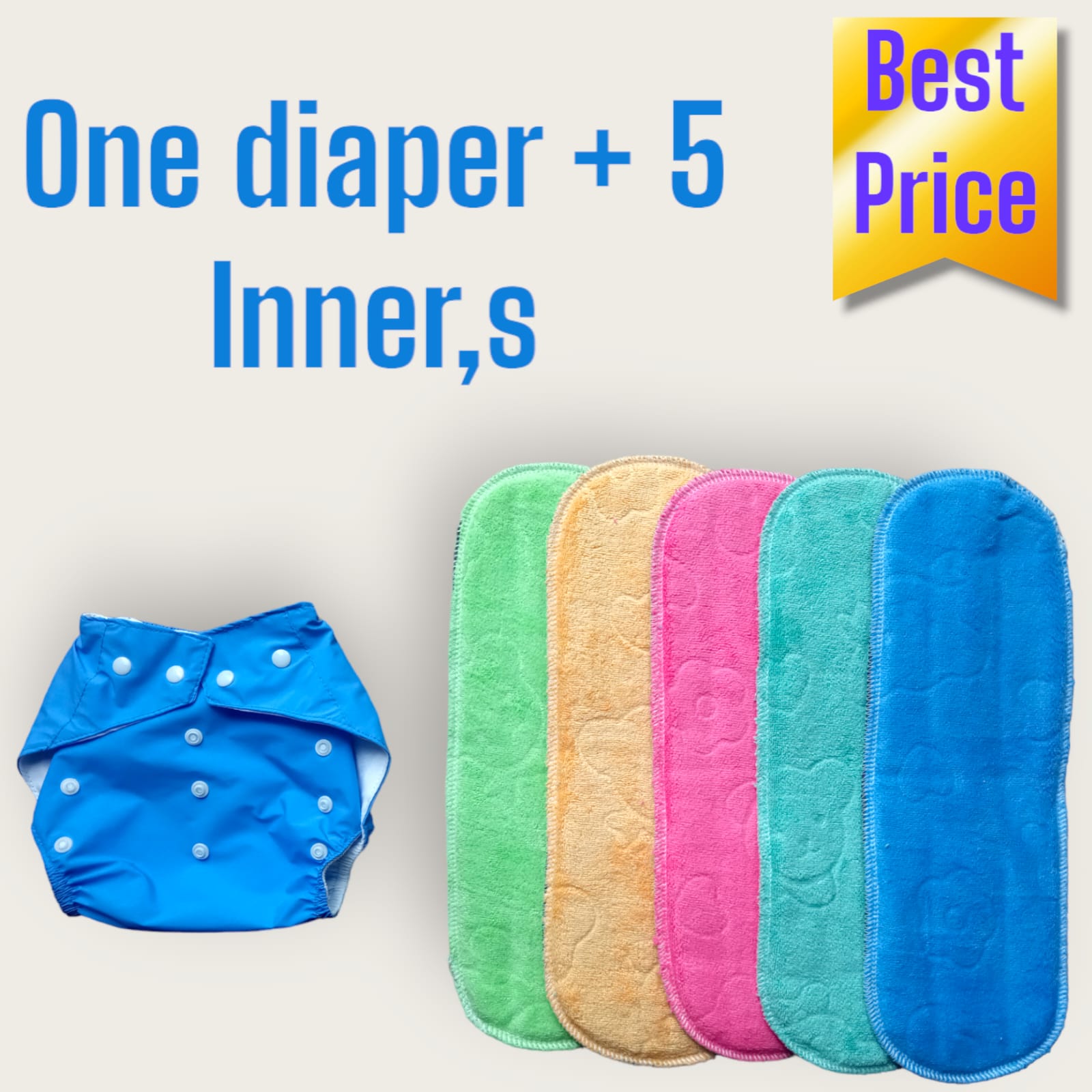 Washable Cloth Diapers for (0 m- 1 yr) & (1yr-3yr) with inner