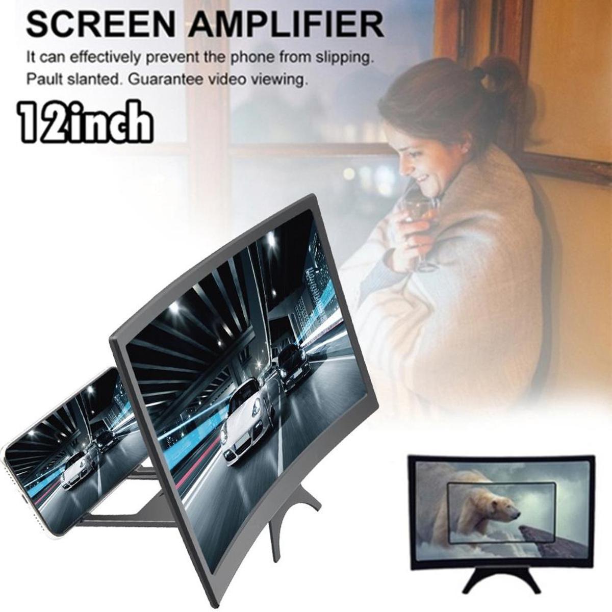L6 12 Inch Mobile Phone Screen Magnifier with Audio Amplifier, HD Enlarge, Anti-Blue Light, Rechargeable Battery