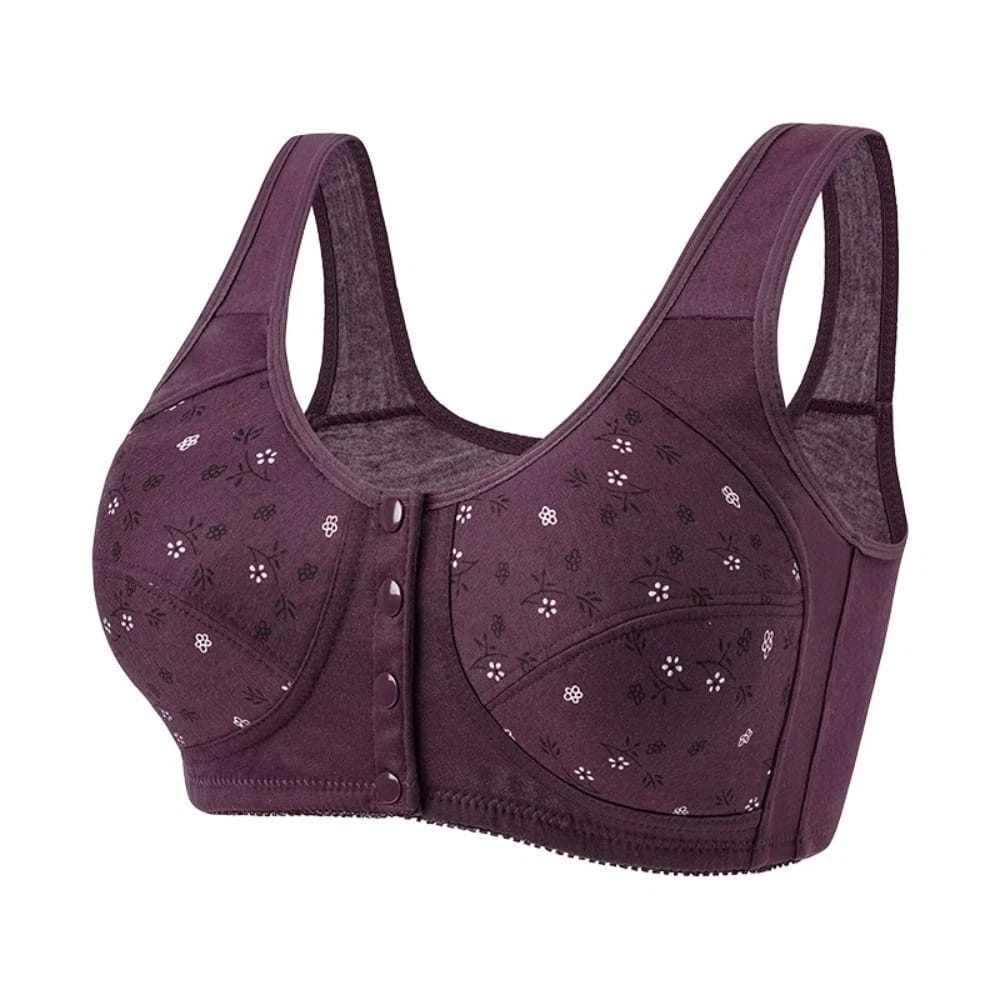Front Open Wide Strap Non Padded Non Wired Maternity Nursing Bra Plus Size
