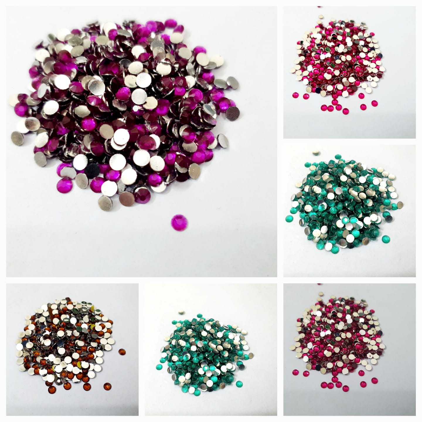 300 Plus Pcs Shiny Kundan Beads DIY Sewing Craft Sets Small Size 4mm Resins