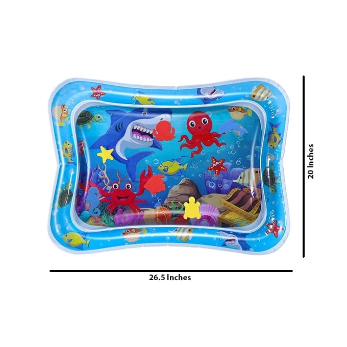 Tummy Time Water Mat for Kids, Babies Toddlers Premium Inflatable Baby Play Activity Pad for 3–24 Months Muscle Strengthening Sensory Play Gym Portable Leak-Proof Baby Water Mat