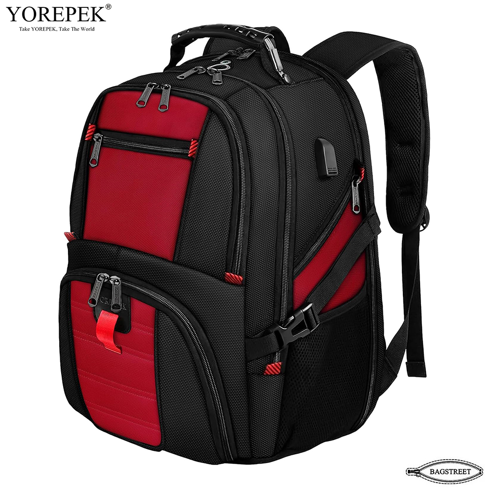 YOREPEK Laptop Backpack 17.3" Inches with USB Port, Water Proof, Shock Proof, Unisex Travelling Backpack 50L Extra Large Backpack, Anti Theft TSA Flight Approved Laptop Backpack for Men Women