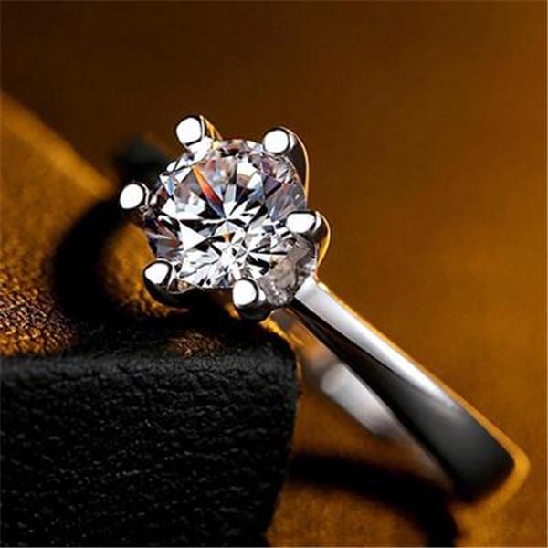 SILVER & GOLD Charm Simulated Engagement Ring Diamond Ring Luxury Finger Rings