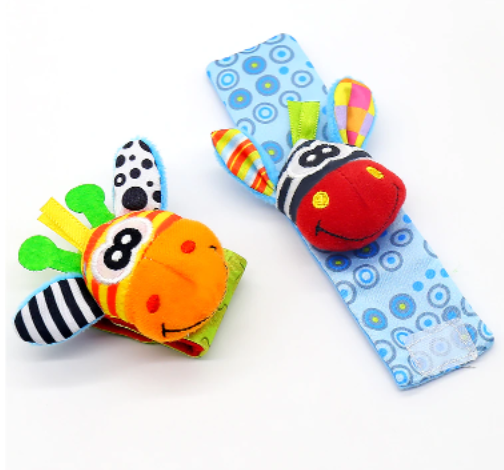 Baby Giraffe Wrist Rattle – Soft Plush Newborn Bracelet Toy, Sensory Development Wristband for Infants 0-12 Months Baby Toy